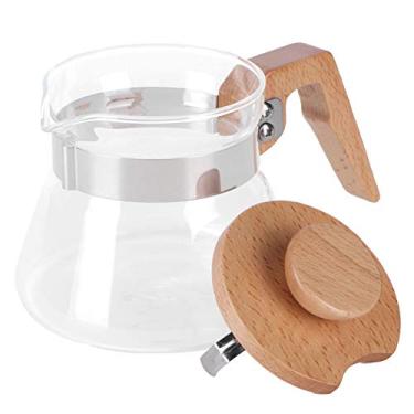 Imagem de Bule de chá, 400 ml em forma de V para cafeteira com cabo de madeira para casa para escritório