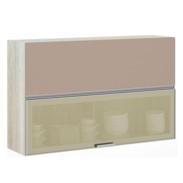 Imagem de Armario Basculante Misto Luciane 120cm 1 Porta Fechada 1 Porta Alumínio com Vidro Reflecta Lis