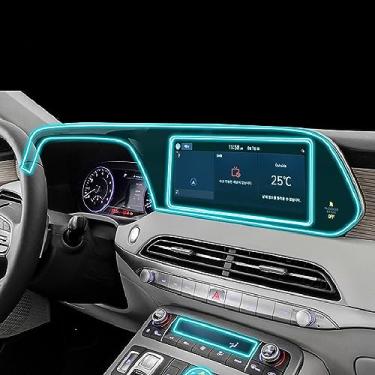 Imagem de LAVIYE Interior do carro GPS navegador console central transparente TPU película protetora Anti-risco Reparação filme, para Hyundai Palisade 2019-2023