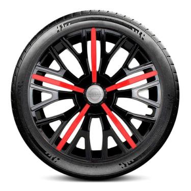 Imagem de Calota 4510 Nissan Aro 14 Preta Vermelh Triton Escolha carro