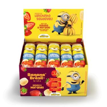 Imagem de Banana Brasil Display Barra De Frutas Banana Kids Minions Sabor Morango C/ 20 Unid. De 22G (440G)
