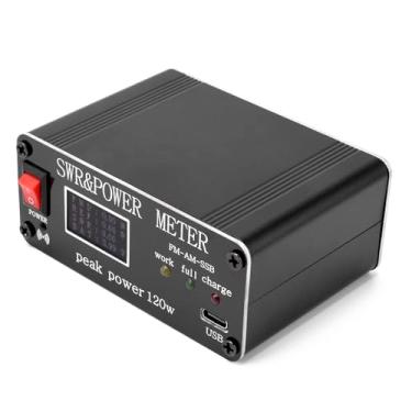 Imagem de Daconovo Medidor de onda permanente de energia digital swr 120w, 1.8-54mhz, medidor de ondas curtas, modos fm am ssb, suporte para medidor de energia, função de alarme swr alto