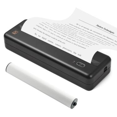 Imagem de Tomshin Impressora de papel portátil MT810 A4 Impressão térmica sem fio BT Connect Compatível com iOS e Android Suporte para impressora fotográfica móvel 210 mm / 110 mm para viagens ao ar livre, esbo
