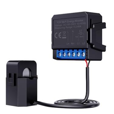 Imagem de CIADAZ Interruptor de monitoramento de energia Tuya WiFi Medidor de corrente de tensão de energia multifuncional APP para celular Estatísticas de energia em tempo real Hora dia Mensalmente Consumo tot