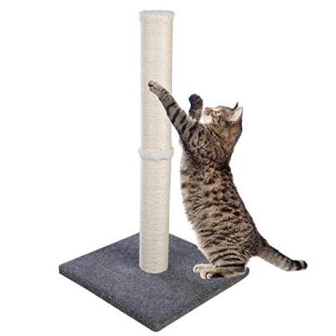 Imagem de Dimaka 73,6 cm de altura com haste de arranhões para gatos grandes, haste de corda de sísculo natural e base de carpete pesado estável, arranhador de gato adulto e árvoreDimaka 29inch cinza Catpost-zd-A05