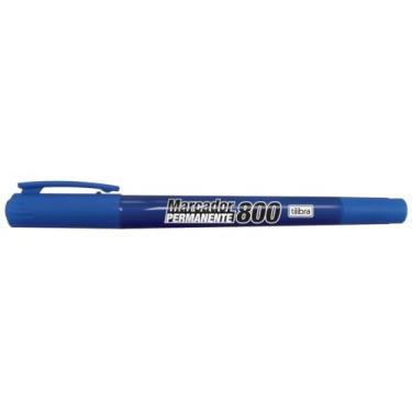 Imagem de Tilibra - Marcador Permanente 800 Ponta Dupla Azul, pacote com 12 unidades