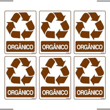 Imagem de Combo 6 Adesivos De Sinalização Lixo Orgânico 15x20 Ekomunike - S-238 F9e