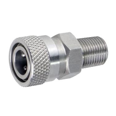 Imagem de HMKUGO Adaptador de conector de desconexão rápida macho 1/8 NPT para fêmea de 8 mm, aço inoxidável, acessórios de carregamento de paintball PCP com anel de vedação