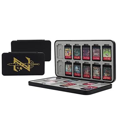 Imagem de FUNDIARY Game Card Case for Nintendo Switch/Lite/OLED, Slim Game Cartridge Holder with 24 Game Card Slots and 24 Micro SD Card Slots, Shockproof Hard Shell, Soft Lining and Magnetic Buckle (Black)