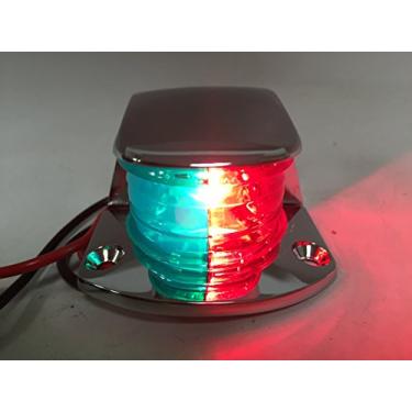 Imagem de Lâmpada de arco bicolor para navegação em barco marinho vermelho verde cromado alojamento