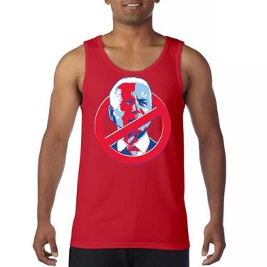 Imagem de No Biden Regata Anti Sleepy Joe Republican President Pro Trump 2024 MAGA FJB Lets Go Brandon Deplorable Camiseta masculina, Vermelho, GG