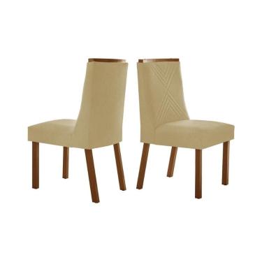 Imagem de Cadeira Sala de Jantar Montreal Kit 2 Un Imbuia/Linho Turim - Rufato