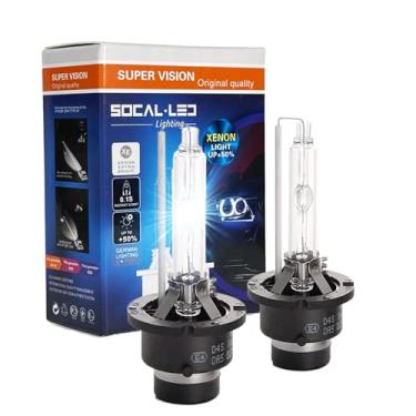 Imagem de SOCAL-LED 2x D4S D4R HID Lâmpadas 35W AC OEM Xenon Farol Substituição Direta 8000K Azul Gelo