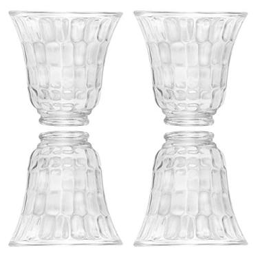 Imagem de Skelang 4 peças de capas de luz de ventilador de teto, persiana de vidro martelado, substituição de abajur em forma de sino para lustre, arandela de parede, luminária pendente