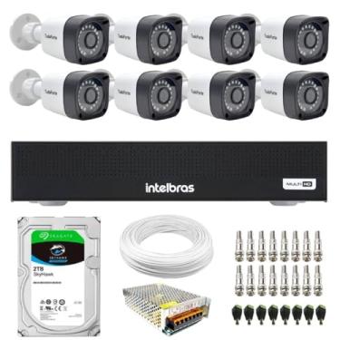 Imagem de Kit 8 Câmeras Tudo Forte TF 2020 B Full HD 1080p Bullet Visão Noturna 20M Proteção IP66 + DVR Intelbras MHDX 3008-C 8 Canais + HD 2TB SkyHawk