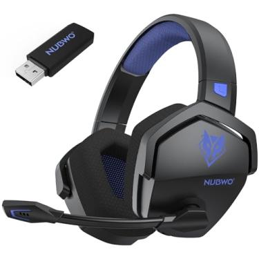 Imagem de NUBWO Fone de ouvido para jogos sem fio com microfone para PC Ps5 Ps4, zero interferência, bateria de 100 horas para jogar o dia todo, sincronização de 23 ms para jogadores Fortnite e Call of Duty/FPS
