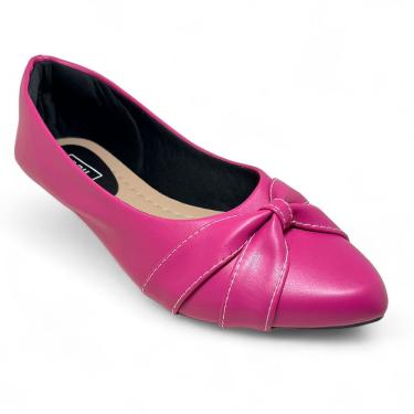 Imagem de Sapatilha Feminina Bico Fino Laço com Pesponto Rosa Pink