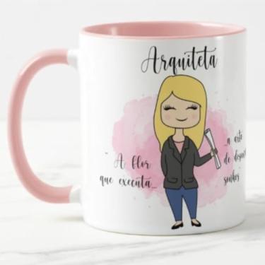 Imagem de Caneca Arquiteta Arquitetura Feminina Int Rosa 325ML