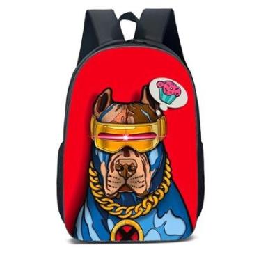 Imagem de MOCHILA ESCOLA INFANTIL JUVENIL ANIME MENINO CACHORRO DE CORRENTE E ÓCULOS-Unissex