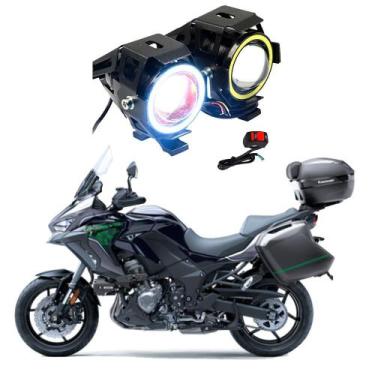 Imagem de Par Farol de Milha Angel Eye U7 para Moto Kawasaki Versys 1000 Grand T