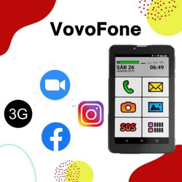 Imagem de Tablet vovófone faz e recebe ligação botão sos zap - MULTILASER