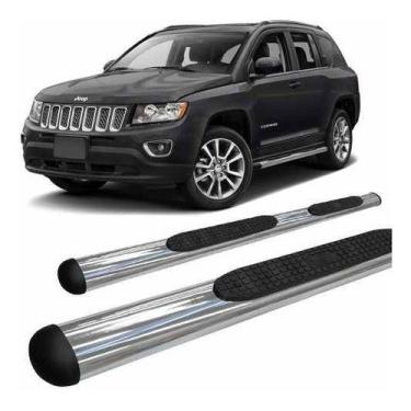 Imagem de Estribo Lateral Jeep Compass Oblongo Oval Cromado - HOZZ