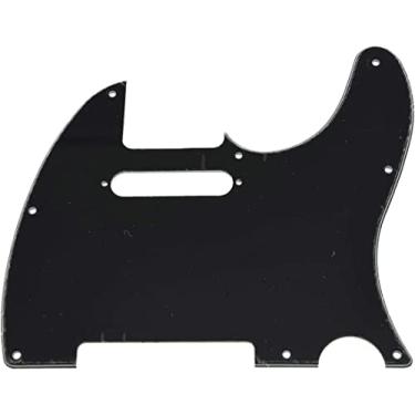 Imagem de KAISH 8 furos Tele Style Guitar Pickguard TL Pick Guard com furos de parafuso de montagem para tele/telecaster preto, 3 camadas