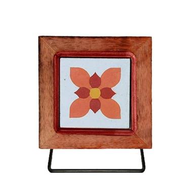 Imagem de Porta Toalha De Rosto Para Banheiro Rustico Artesanal Com Ladrilho Hidráulico Ladrilho J2