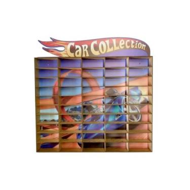 Imagem de Prateleira Decorativo Adesivado Para 50 Carrinhos Hotwheels - babykids