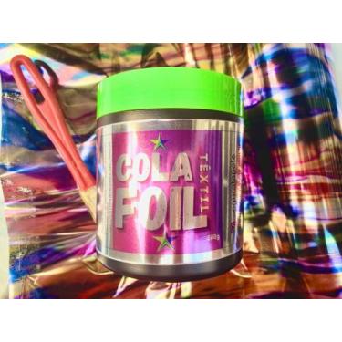 Imagem de Cola Foil Kit Completo pote 500 gramas e  FOIL  FOLIA  4 metros - Stah
