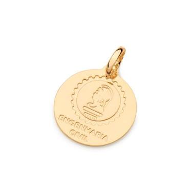 Imagem de Pingente banhado ouro 3x 24k 18k e 22k  unissex medalha símbolo engenh