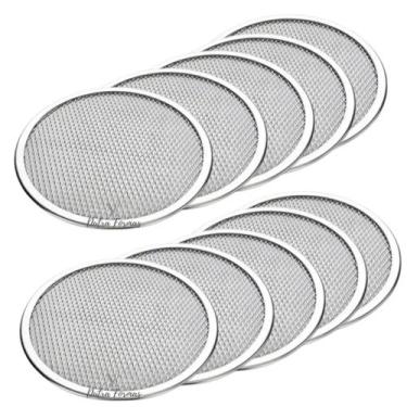 Imagem de Telas De Pizza 40 cm Redonda Em Alumínio Reforçado Kit 10 Peças - Dutr
