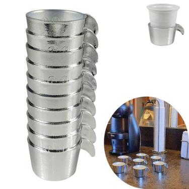 Imagem de Conjunto Copete 10 Porta Copos Descartavel Cantinho Cafe Plastico Crom