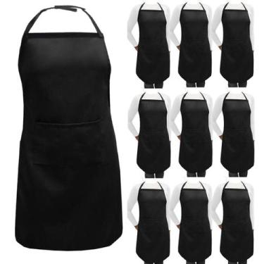 Imagem de Avental Kit 10 Churrasqueiro Garçom Uniforme Cozinha Eventos Buffet Re