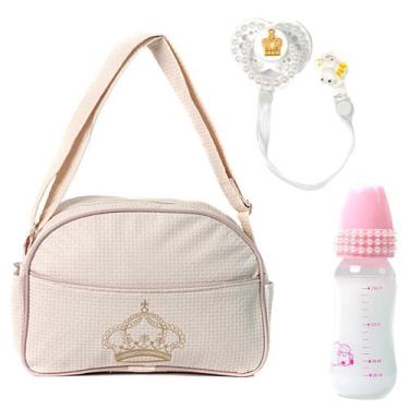 Imagem de Conjunto p Bebê Reborn c Chupeta+Mamadeira Bolsa Maternidade - Saída M