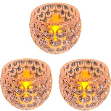 Imagem de Kit 3 Porta Vela LED Pequeno Decorativo Para Mesa Posta e Festas Vela Decorativa Pequena para Festa Natal Jantares Enfeite Decoração Premium Pequeno Efeito de Chama Candelabro Luminária Luxo