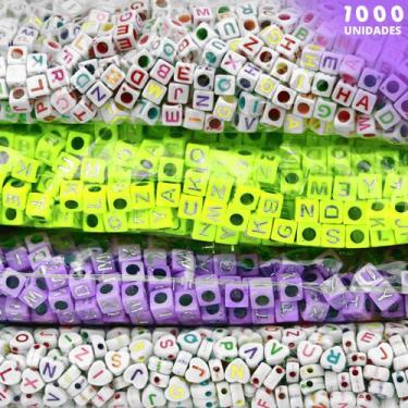 Imagem de Miçangas Para Pulseira - Letras - C/1000 Peças M04 - Nybc