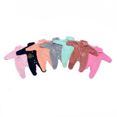 Imagem de Kit C/5 Macacão De Plush Bebê Roupa Infantil - Rizzicomercio, M, Femin