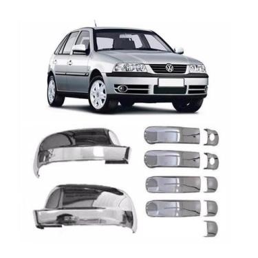 Imagem de Kit Aplique Capa Cromada Retrovisor Maçanetas Vw Gol G4 2008 - Shekpar