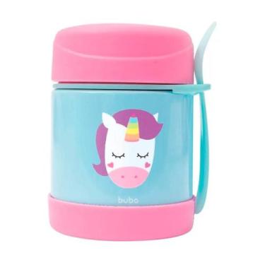 Imagem de Pote Térmico Infantil Animal Fun Unicórnio 12121 - Buba, 320ml, Azul e
