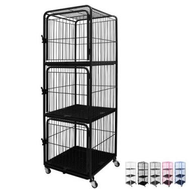 Imagem de Canil Gaiola Vertical 3 Lugares Cães Cachorro Pet Shop Tosa - Açomix, 