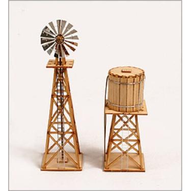 Imagem de Desktop Wooden Model Kit Western Windmill set