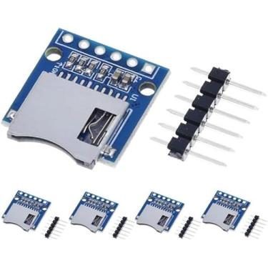 Imagem de Podazz Módulo de cartão micro SD de 5 peças, mini adaptador de leitor/gravador de cartão TF, módulo de expansão de memória para Arduino com pinos