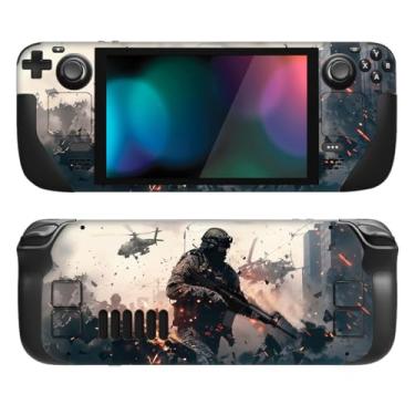 Imagem de PlayVital Conjunto completo de decalque de película protetora para LCD Steam Deck, adesivos personalizados capa de vinil para Steam Deck OLED - Solitary Vanguard