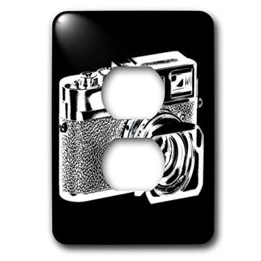 Imagem de 3dRose Lsp_17578_6 Imagem de uma câmera telêmetro branca em fundo preto