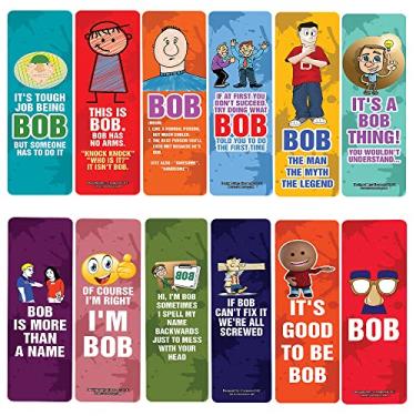 Imagem de Creanoso Marcadores de página engraçados BOB (Be Like Bob) (5 conjuntos x 6 cartões) – Conjunto de cartas inspiradoras diárias – Cortador de página de livro interessante – Ótimo presente para adultos