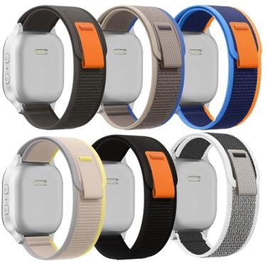 Imagem de Yujunlulue Pulseira masculina de nylon esportiva de nylon para Apple Watch série 10, 9, 8, 7, SE, 6, 5, 4, 3, 2 e 1 de 49 mm, 46 mm, 46 mm, 45 mm, 44 mm, 41 mm, 40 mm, 3, 2 e 1 de 49 mm, 40 mm