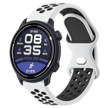 Imagem de Vancle Pulseiras para Samsung Galaxy Watch 7 de 40 mm e 44 mm, Galaxy Watch FE de 40 mm, pulseira de substituição esportiva de silicone macio de 20 mm para Galaxy Watch 7 (branco-preto)