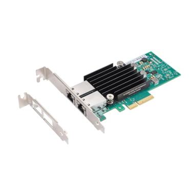 Imagem de XikeStor Placa de rede PCIe de 10 GB com chip Intel X550-T2, adaptador de rede RJ45 duplo de 10 Gbe, PCIe v3.0 X4, placa PCI Express Gigabit Ethernet para Windows/Ubuntu/Linux/VMware/Freebsd/Synology
