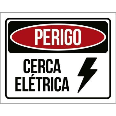 Imagem de Placa Segurança Perigo Cerca Elétrica - Perigo Atenção 36X46